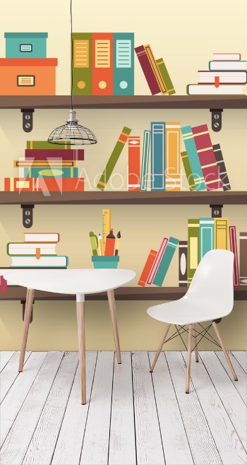 Picture of Shelves with colorful books